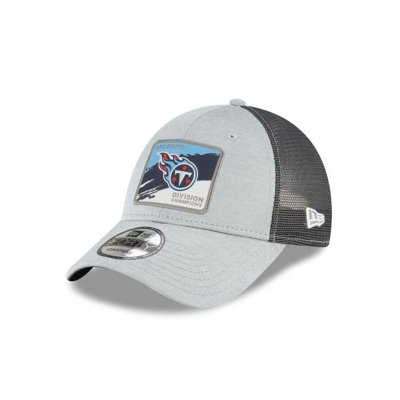 Grey Tennessee Titans Hat - New Era NFL Division Champions Locker Room 9FORTY Adjustable Caps USA8741360